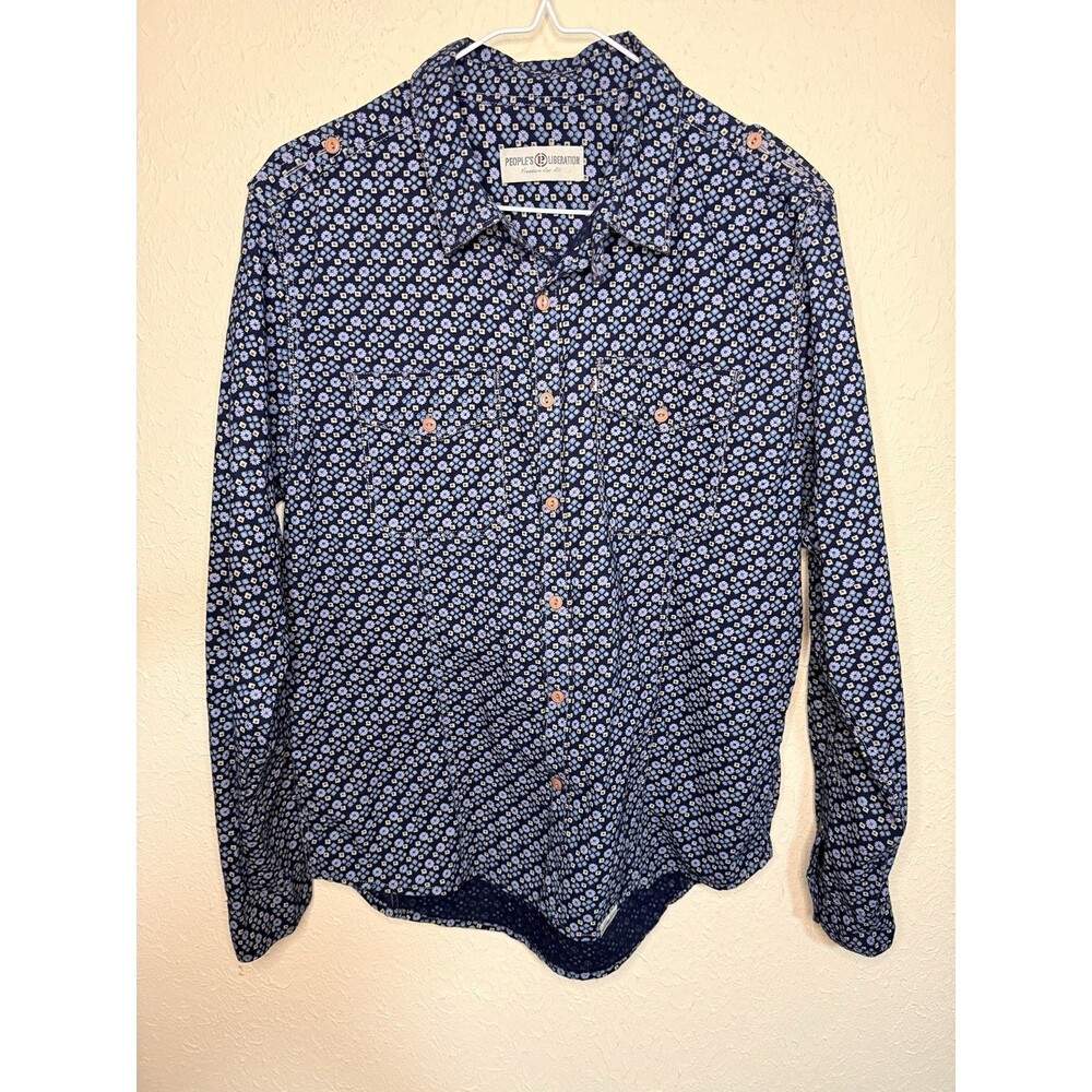 Women’s People’s Liberation Size Medium Boho Button Down Cotton Shirt Blouse Top